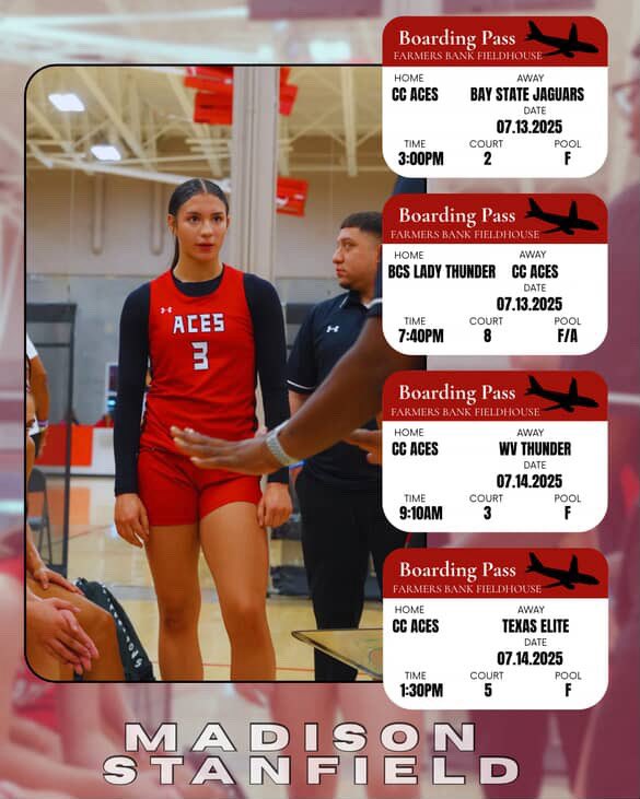 Madison Stanfield (@madisonstfld) on Twitter photo Coaches! We will be playing in Westfield, Indiana this Sunday and Monday at the UA Rise Session || Tournament. Come check us out! <a href="/CCTXACES/">Corpus Christi Aces Basketball</a> <a href="/CoachLMarshall/">Coach Marshall</a> <a href="/CoachReggieHPU/">Coach Reggie</a> <a href="/Briemurphy_/">Brie Murphy</a> <a href="/max_ethridge/">Max Ethridge</a> <a href="/itsDelinoLewis/">Coach Lewis 🏀</a> <a href="/BBatts_/">Brittany Batts</a> <a href="/3Rwbb/">Three Rivers College Women's Basketball</a> <a href="/CoachThousand/">Casey Thousand</a> <a href="/coach_jsweeney/">Jordan Sweeney</a> Coaches! We will be playing in Westfield, Indiana this Sunday and Monday at the UA Rise Session || Tournament. Come check us out! <a href="/CCTXACES/">Corpus Christi Aces Basketball</a> <a href="/CoachLMarshall/">Coach Marshall</a> <a href="/CoachReggieHPU/">Coach Reggie</a> <a href="/Briemurphy_/">Brie Murphy</a> <a href="/max_ethridge/">Max Ethridge</a> <a href="/itsDelinoLewis/">Coach Lewis 🏀</a> <a href="/BBatts_/">Brittany Batts</a> <a href="/3Rwbb/">Three Rivers College Women's Basketball</a> <a href="/CoachThousand/">Casey Thousand</a> <a href="/coach_jsweeney/">Jordan Sweeney</a>