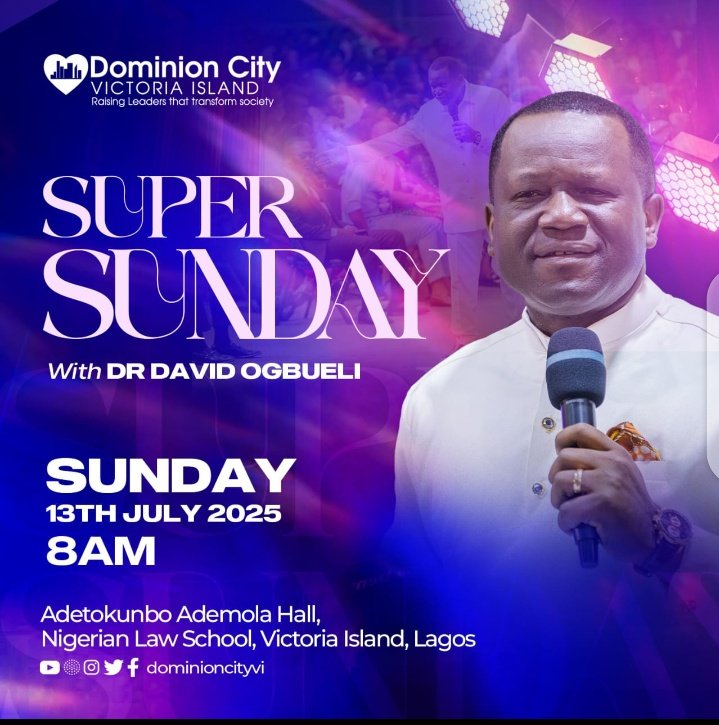 Dominioncityvi's tweet photo. We are counting down the hours to Super Sunday
The atmosphere is charged- the saints are ready-8:00am Sunday.
And Dr. David Ogbueli will be in the house
Let your friends know. You’ll be glad you came.
#DominionCity
#DrDavidOgbueli
#DCVI
#RaisingLeaders
#DrDavidOgbueli https://t.co/oVvveSBCpx