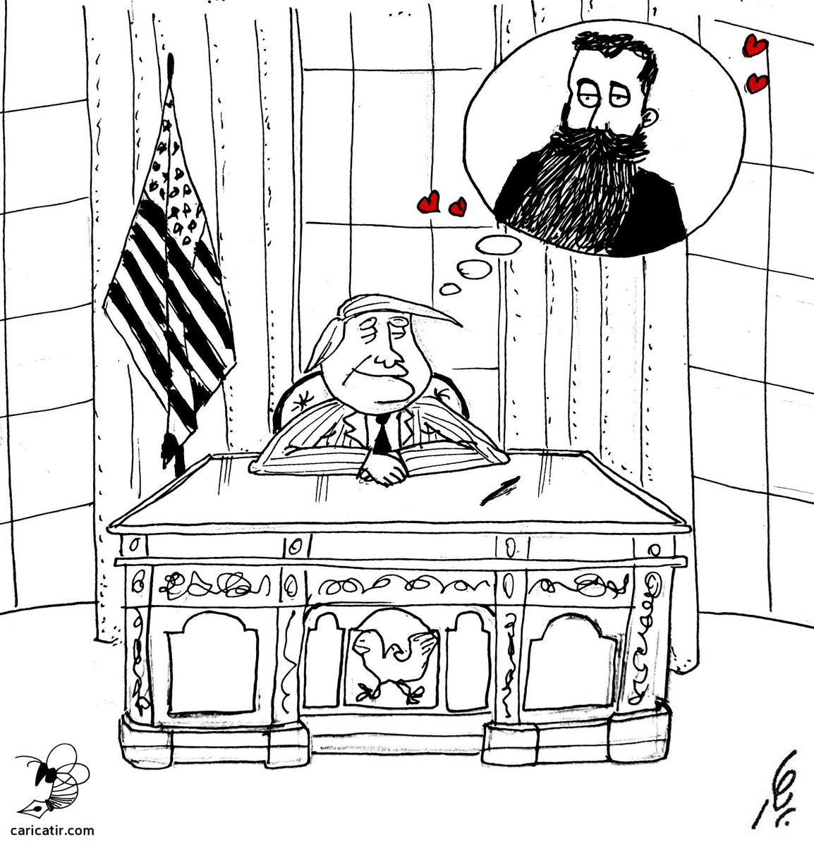 caricatiz's tweet image. 🔴 نتانیاهو: ما هرگز در کاخ سفید رهبری طرفدار اسرائیل مانند ترامپ نداشتهایم