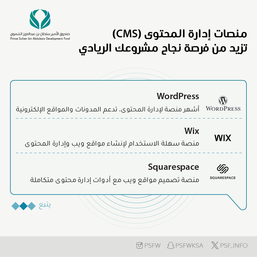 أدوات إدارة المحتوى تساعدك على تحسين موقعك الإلكتروني وتطويره وتزيد من فرصة نجاح مشروعك الريادي  

#نصائح_ريادية