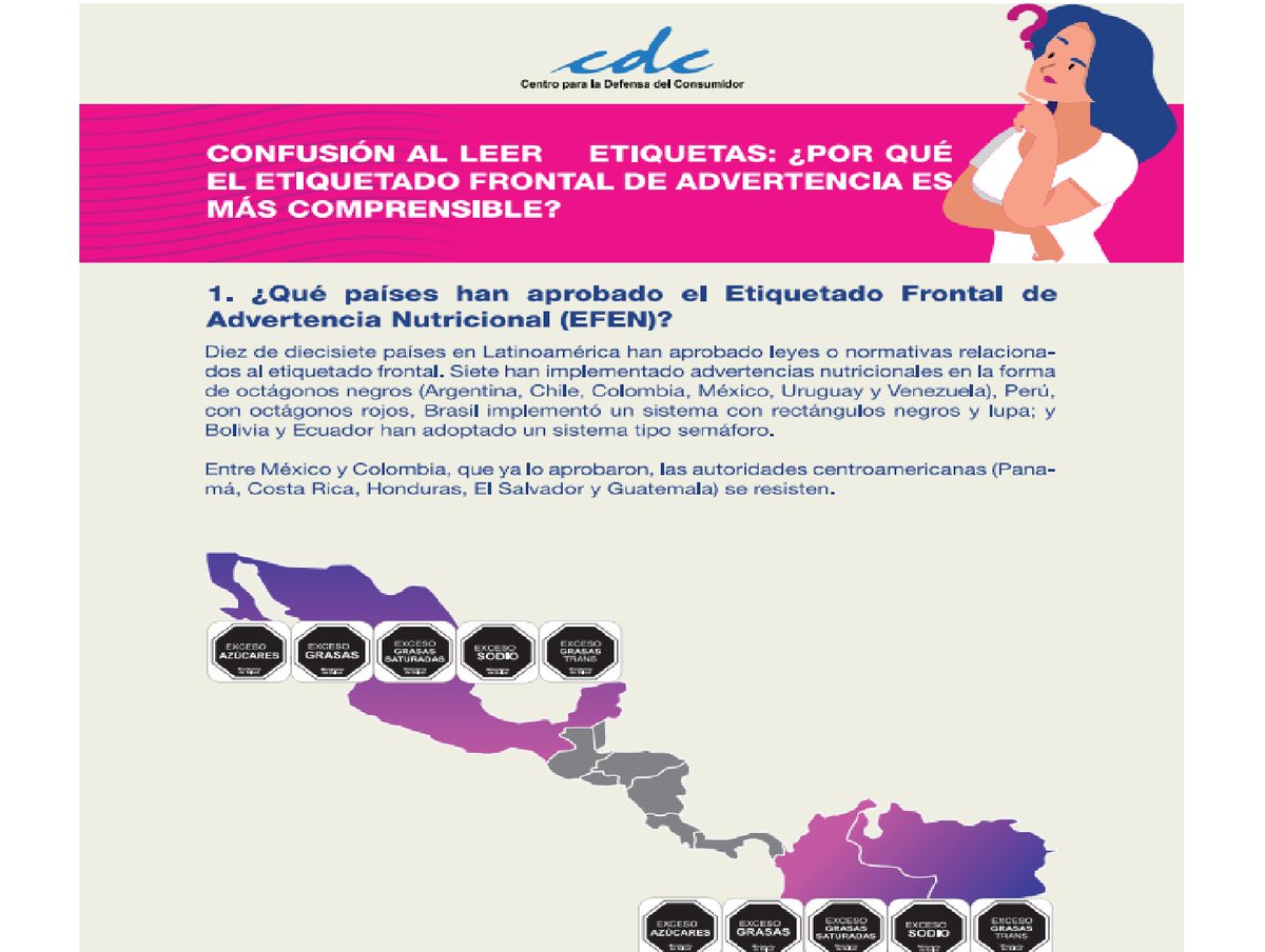 📄Ya puedes descargar nuestra publicación "Confusión al leer etiquetas: ¿Por qué el Etiquetado Frontal de Advertencia es más comprensible?"  👉 cdc.org.sv/wp-content/upl…