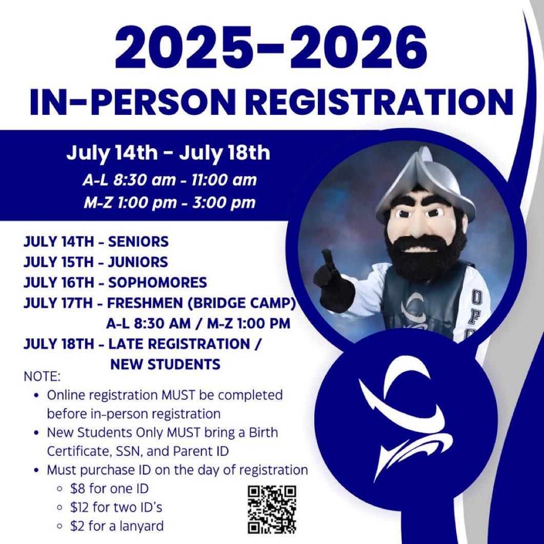 DVHS_AP_DrB (@dvhs_ap_drb) on Twitter photo Get ready for 25-26 In-Person Registration <a href="/DVHSYISD/">Del Valle HighSchool</a>!
July 14th - July 18th.
Hours: A-L 8:30-11:00 AM | M-Z 1:00-3:00 PM
Don't forget to complete online registration before you come in! New students, bring your important documents. We are looking forward to seeing you!
#OFOD Get ready for 25-26 In-Person Registration <a href="/DVHSYISD/">Del Valle HighSchool</a>!
July 14th - July 18th.
Hours: A-L 8:30-11:00 AM | M-Z 1:00-3:00 PM
Don't forget to complete online registration before you come in! New students, bring your important documents. We are looking forward to seeing you!
#OFOD
