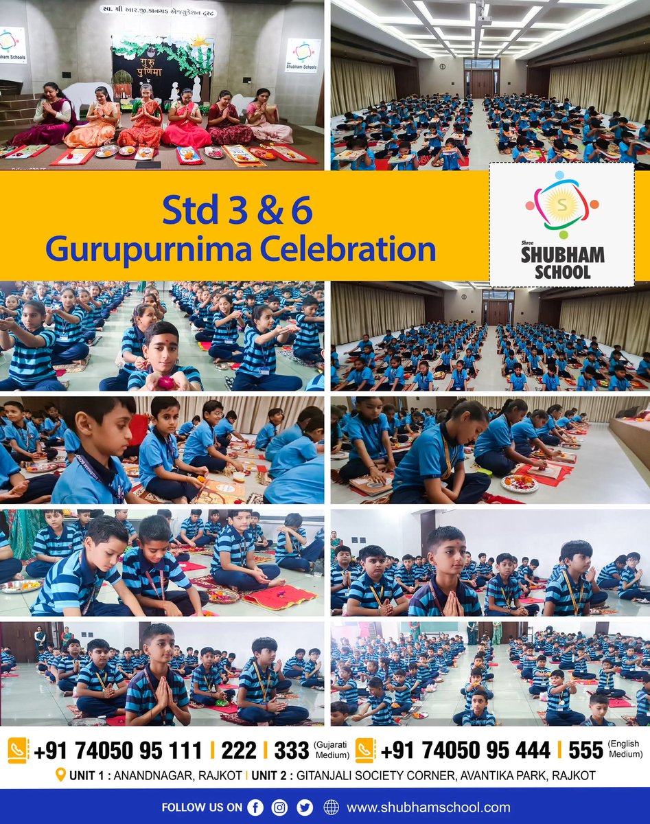RajkotShree's tweet image. 𝗦𝘁𝗱 𝟯 &amp;amp; 𝟲 𝗚𝘂𝗿𝘂𝗽𝘂𝗿𝗻𝗶𝗺𝗮 𝗖𝗲𝗹𝗲𝗯𝗿𝗮𝘁𝗶𝗼𝗻...🙏

#HappyGuruPurnima #gurupurnima #guru #guruji #india #gurujisadasahay #gurujibademandir #love #yoga #blessings #nithyananda #teacher #kailasa #shiva #poetry #ahmedabad #peace #vichar #gujju #shukranaguruji