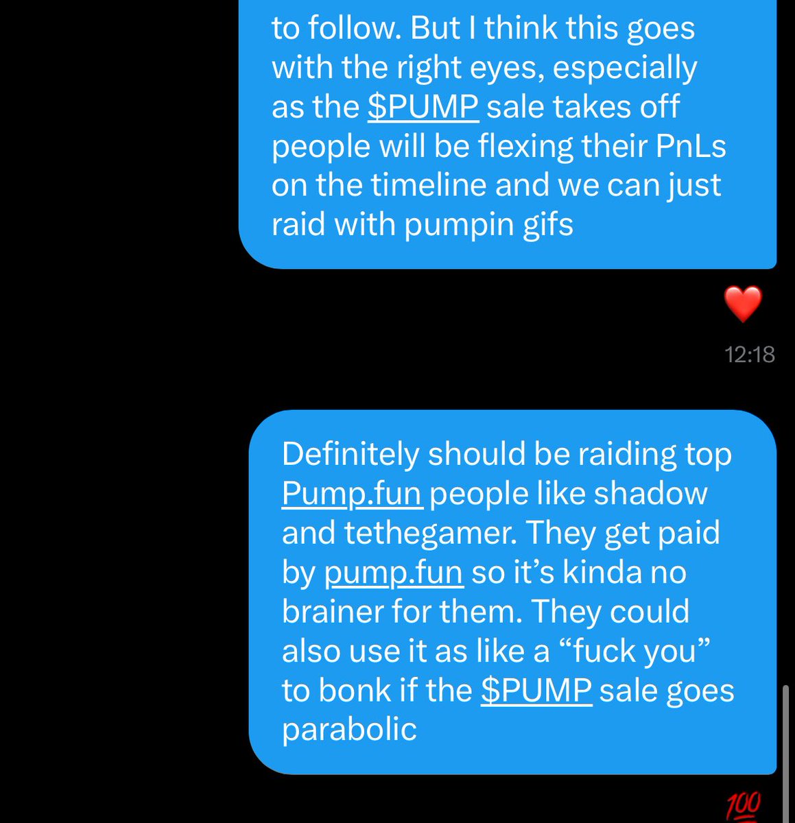 odyc_x's tweet photo. Just some food for thought if you feel like selling for a loss or something. Idk. Work for the bag. Keep #pumpin $PUMP https://t.co/o700OUc53u
