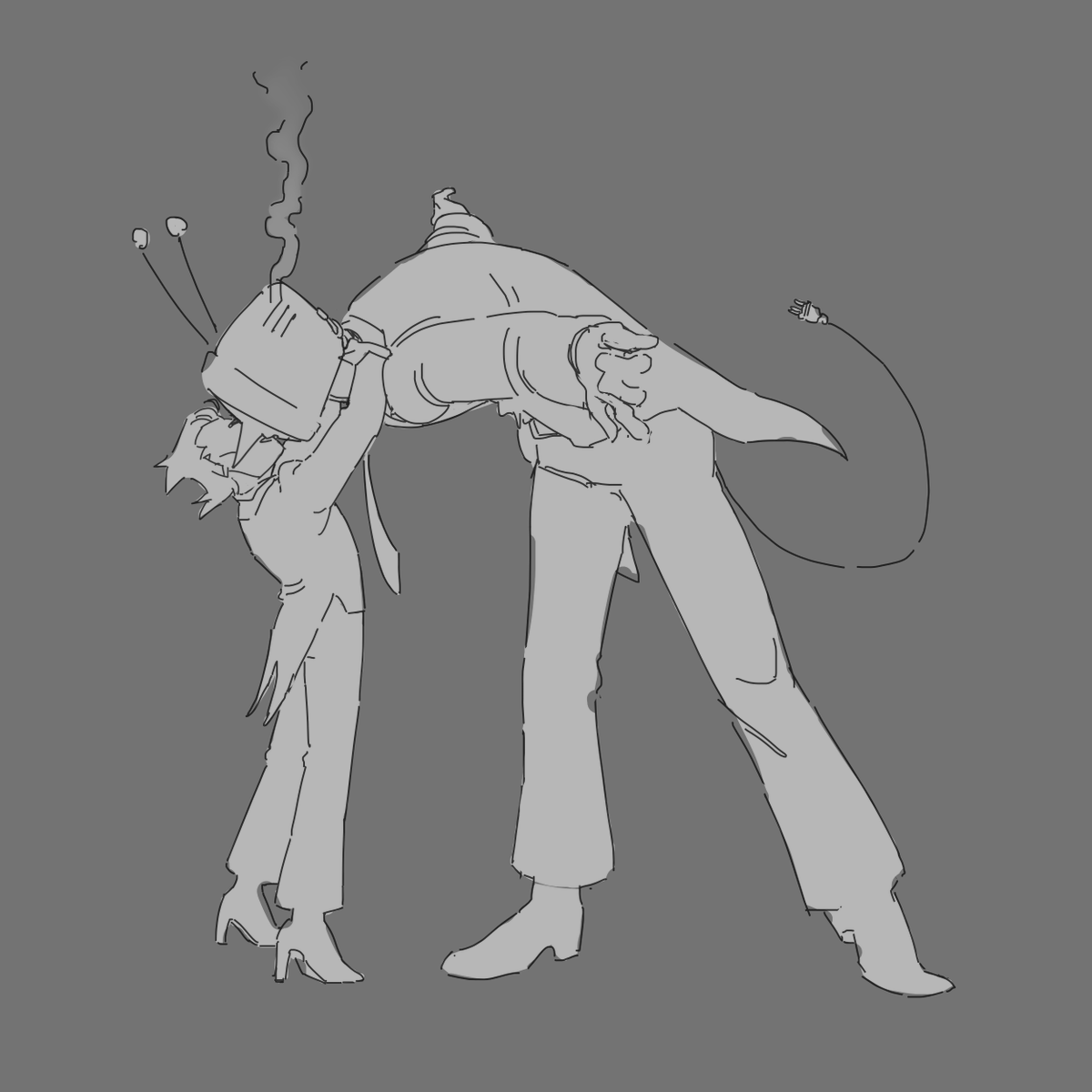 hollenix's tweet image. been drawing spamton the same way since 2021, he was due for a little experimentation
#deltarune #spamtenna #spamton #tenna
spamtenna actually kissing instead of just yearning?????? 🤯