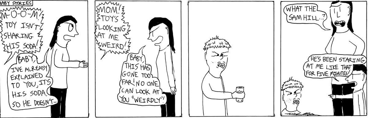 MichaelsComics1's tweet image. There's nothing like an insulting face.
#Weird #FunnyFaces #SiblingRivalry