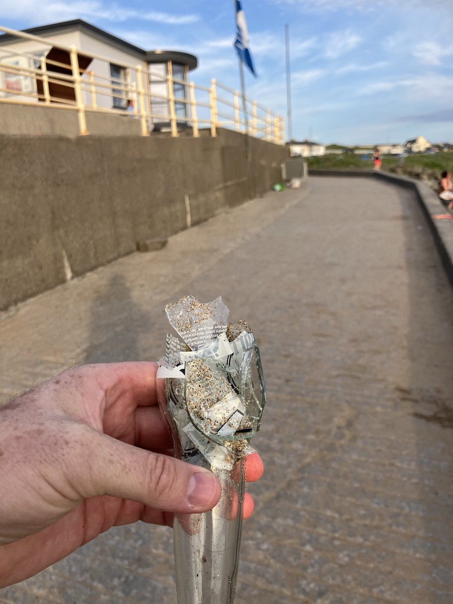McNamaraMEP's tweet image. What a horrible subhuman leaves a broken bottle in the sand on a beach where children will play tomorrow?