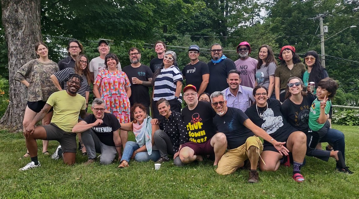 18 years of radical art cooperation! Photo from this weekend's Justseeds retreat ♥️♥️♥️