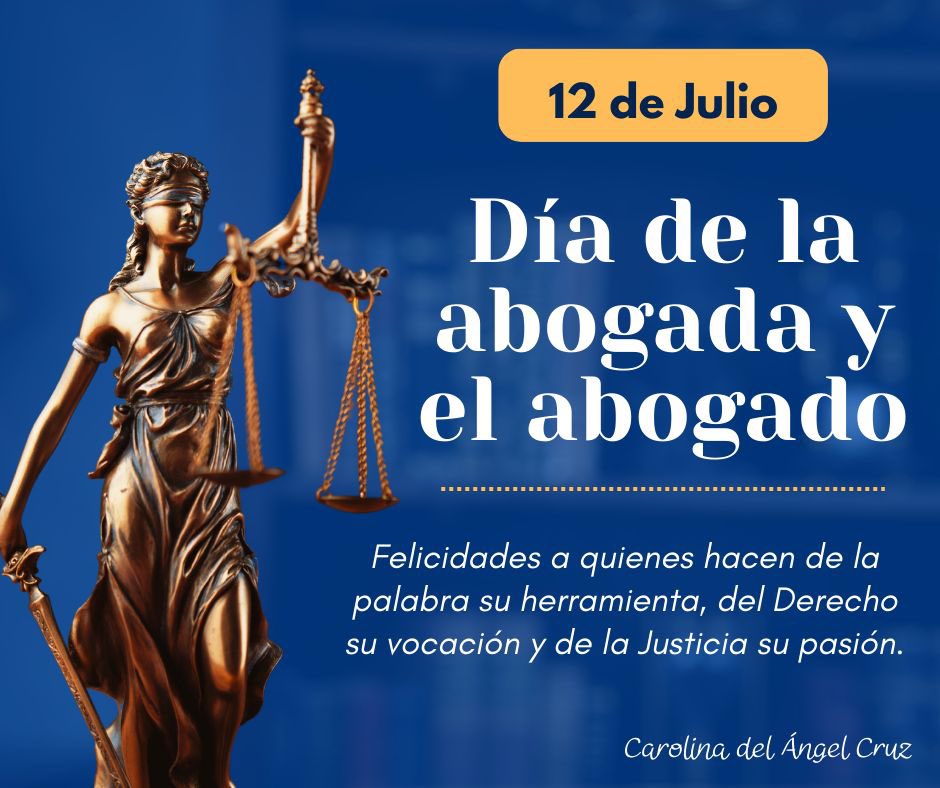 del_angel_caro's tweet photo. Feliz día a los abogados y a las abogadas, en especial a aquellas que dedican su tiempo y su pasión a defender mujeres, niñas, niños y adolescentes. https://t.co/tMUqqGtH6P