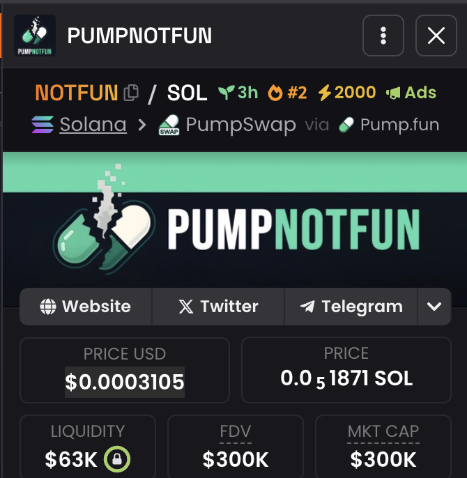 PUMPNOTFUN tweet media