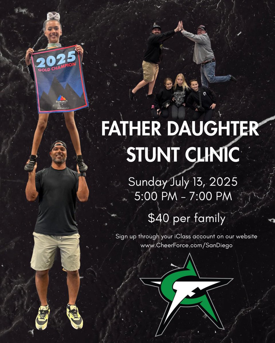 TOMORROW!!! Make sure you’re signed up: portal.iclasspro.com/cheerforcesand…