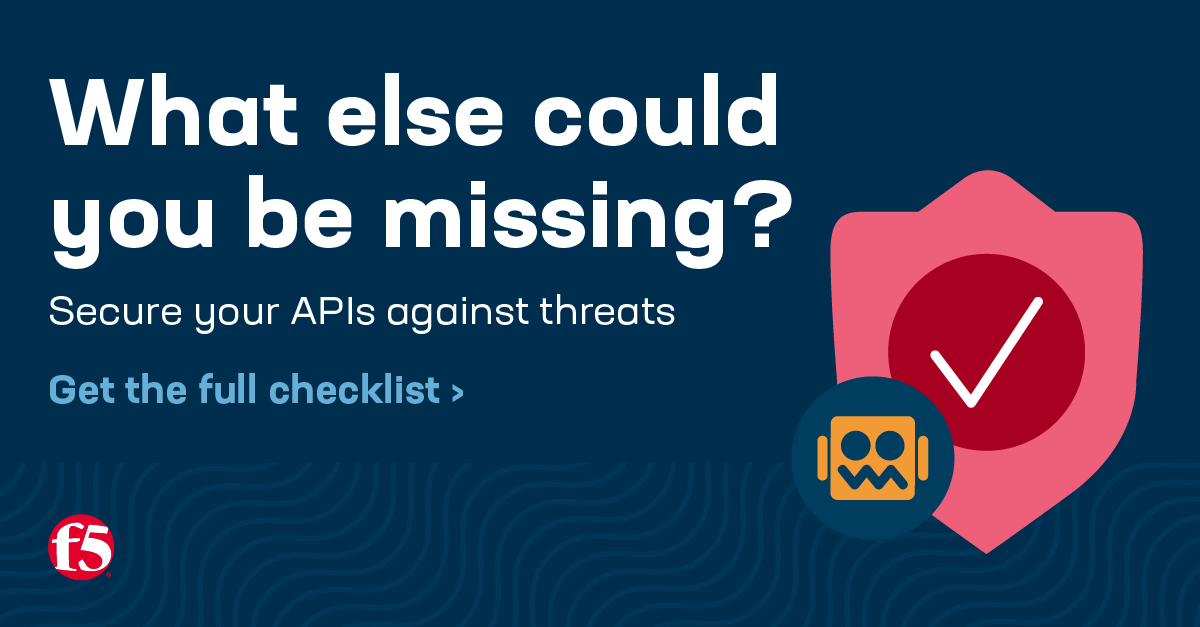 🔐 APIs power everything, but they can also power threats.

Without API best practices, your APIs could be exposing sensitive data to the wrong eyes.

✅ Secure your API future with <a href="/F5/">F5</a>'s full checklist now: ms.spr.ly/6011SCZyT