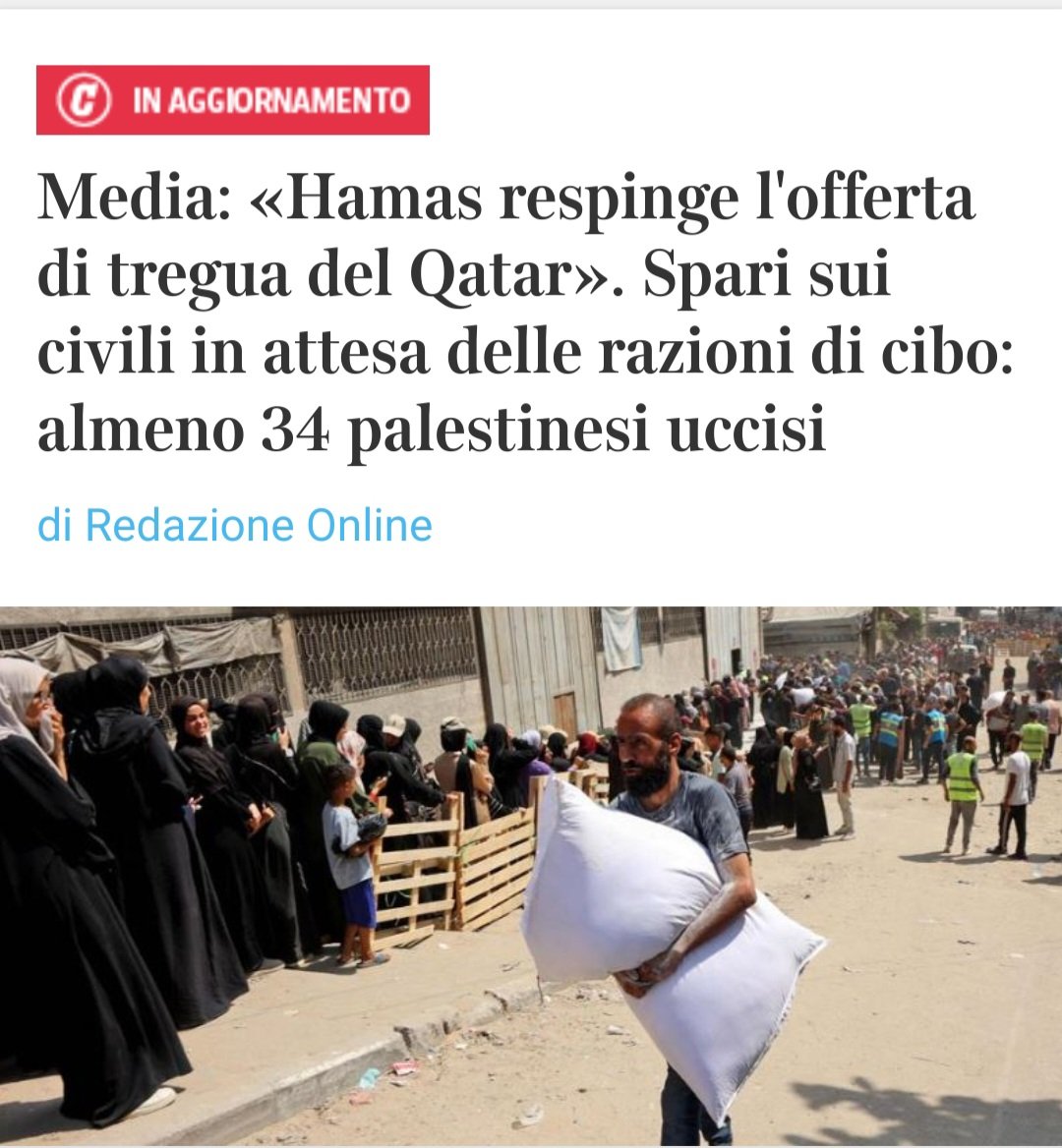 rafforiani's tweet image. Il @Corriere sa chi ha respinto la tregua ma non sa chi ha sparato ai civili. Il genocidio di #GazaScortamediatica