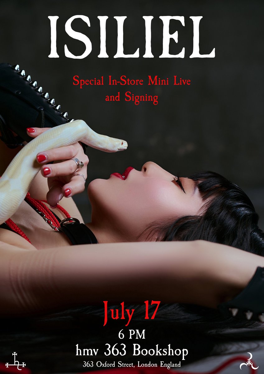 Isiliel_jp's tweet image. ／
✨🌙Special London In Store🇬🇧✨
＼

Isiliel will have a very special in-store event in London next week!⚜️

July 17, Thurs
18:00
hmv 363 Bookshop
363 Oxford St, Lyndon

Isiliel will perform a mini-live and also sign copies of her 1st and 2nd albums⚔️❤️‍🔥

instagram.com/p/DMBFbDYMRAq/…