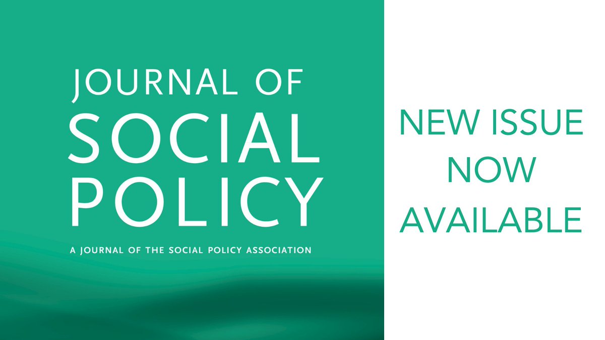 CUP_Anthro_Soc's tweet image. New Issue of Journal of Social Policy now available
📚 cup.org/4nwG4nk
#SocialPolicy @JSP_Journal