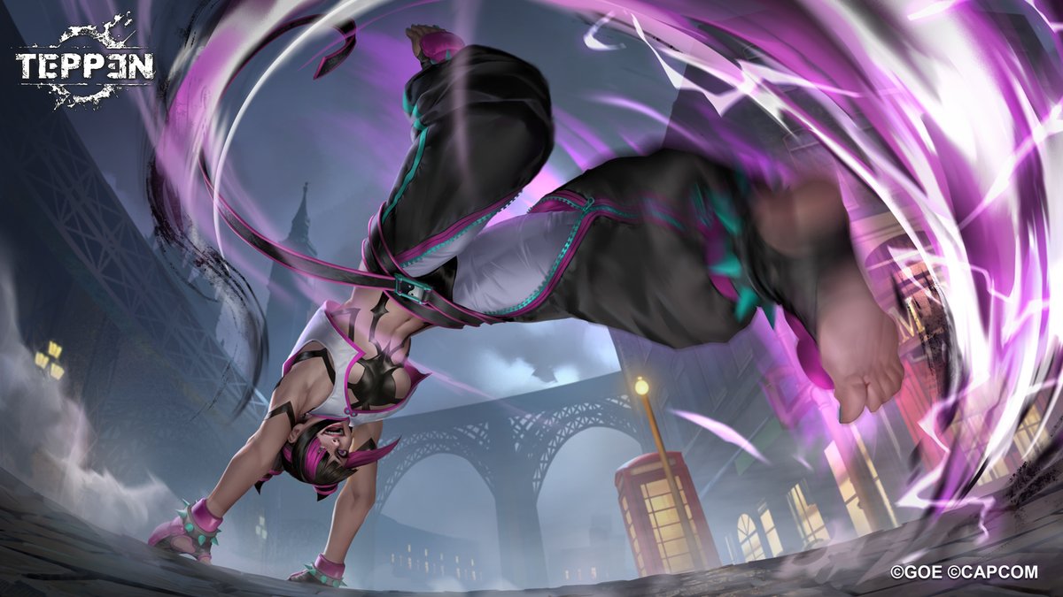 Looking for thrills... and even a little danger?! 

Quench your thirst with #TEPPEN's newest EX Skin, Juri 😈 The new skin is now obtainable as part of the 6th Anniversary Pack 1!

Celebrate with these desktop wallpapers! 🎊

#StreetFighter