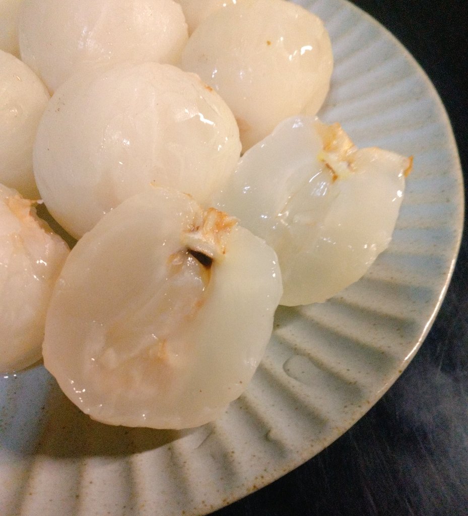 rubysnapper75's tweet image. 今日のデザート⭐
種無し生ライチです😋💗💗💗⭐🎉
旬のフルーツ💞💞🎉🎉
#種なしライチ　#種無しライチ