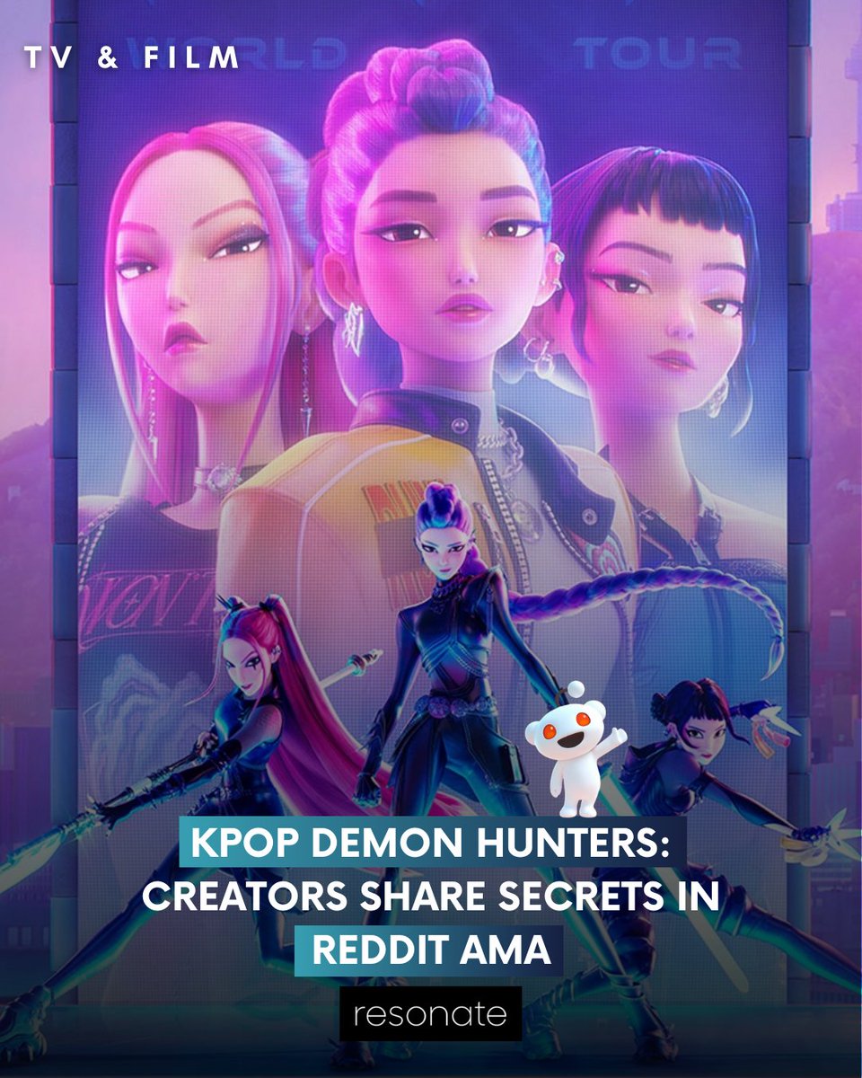 ResonateVoices's tweet image. Netflix&apos;s KPop Demon Hunters directors Maggie Kang and Chris Appelhans, along with music supervisor Ian Eisendrath, recently offered a rare glimpse into the animated film&apos;s journey during a Reddit &quot;Ask Me Anything&quot; (AMA) session.

Read more: weareresonate.com/2025/07/kpop-d…
