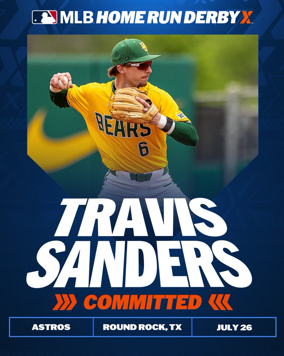 Big 12 power is coming to the plate 😤

Catch @travis1sanders at #DellDiamond on July 26 for <a href="/homerunderbyx/">MLB’s Home Run Derby X</a>.

🎟️: bit.ly/46mA36t