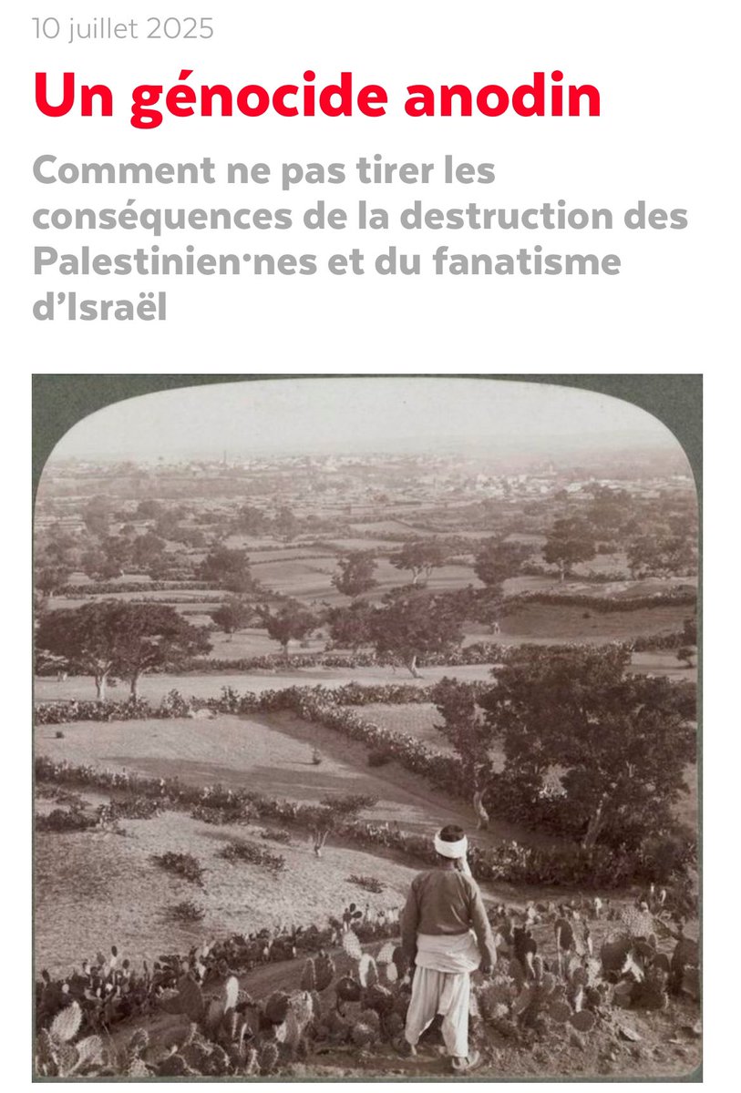 Très bel article de <a href="/monachollet/">Mona Chollet - @monachollet.bsky.social</a> , à lire absolument ⤵️

la-meridienne.info/Un-genocide-an…