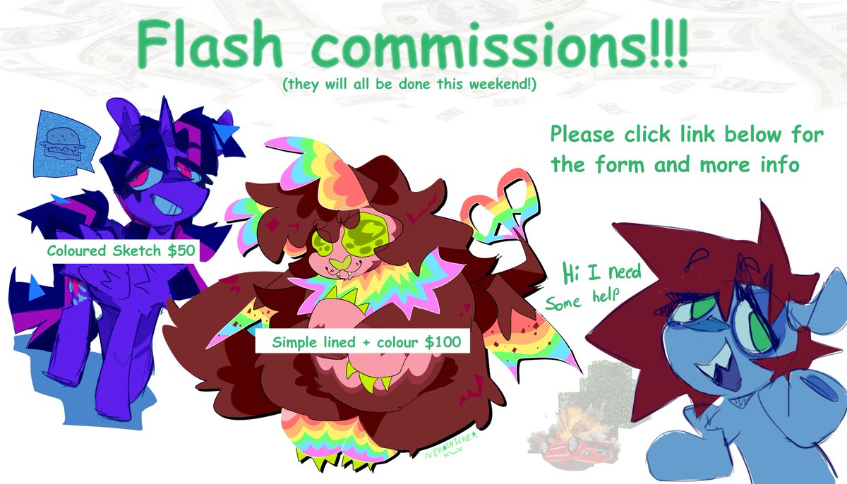 This weekend I am doing FLASH C0Ms to help with some car repairs. Accepted ones will be done this weekend!

Please see form link below for more details. THANK YOU!!!