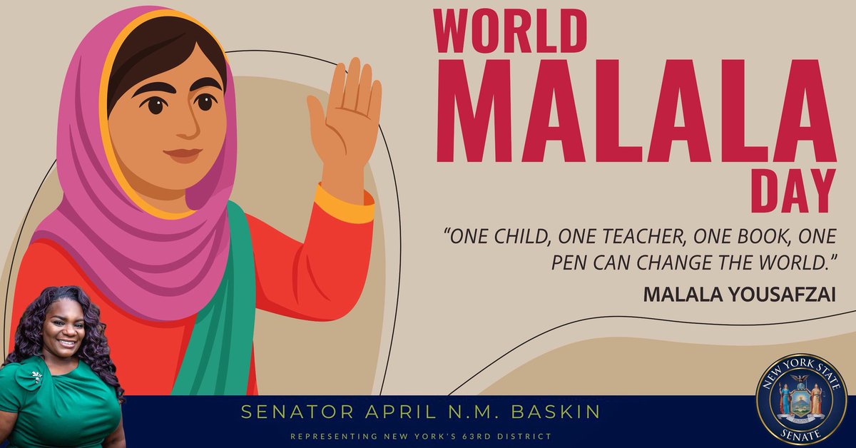 Today on #MalalaDay, we honor Malala Yousafzai’s courage in fighting for every girl’s right to education. Her story reminds us: when we educate all children, we build stronger, brighter communities. 🕊️📚✨ #EducationForAll