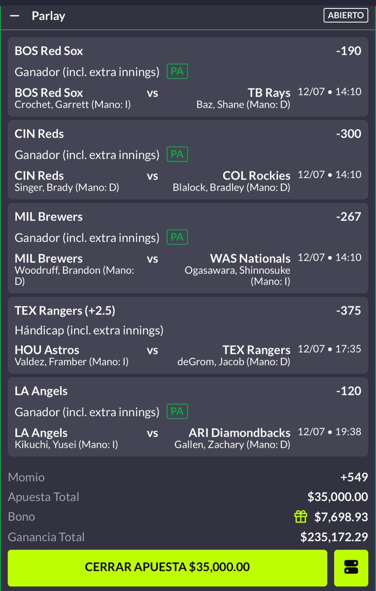 hugowx_'s tweet photo. Parlay +549 🧨 inicia en brevedad de los regalo 😈 https://t.co/zAvPzOIvay