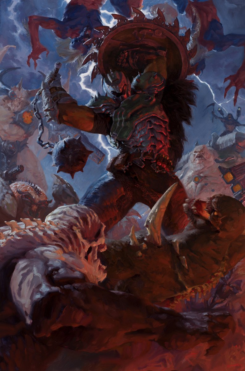 schaturvedi's tweet image. Doom: The Dark Ages. Oil on 24x36" canvas.
I don't do fan art often, but I really liked the game.