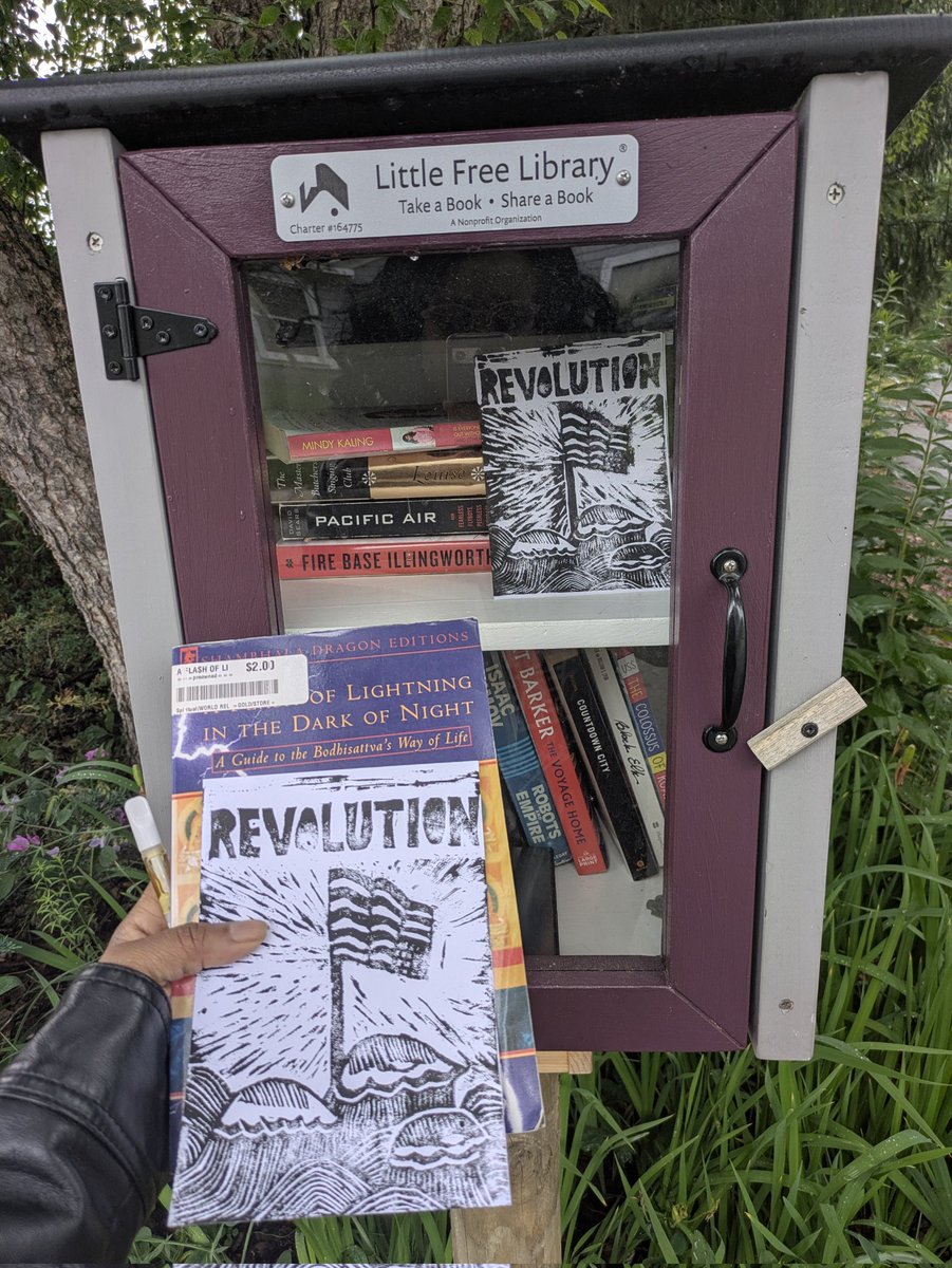 BearProfessor's tweet photo. Signs of resistance: Snagged these from a local Little Free Library! I love Maine 🥰 https://t.co/gacBjYzj3J