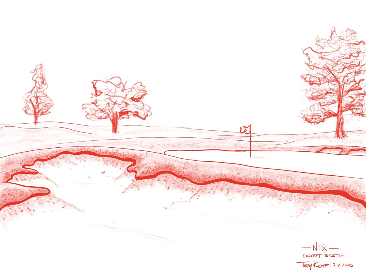 Saturday afternoon sketch… #golfcoursedesign #golf