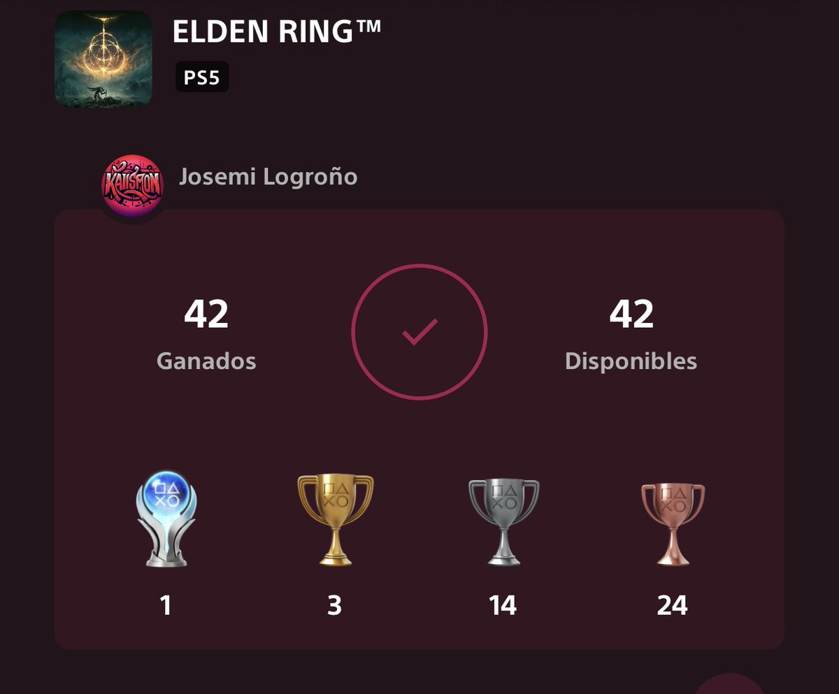josemilon1's tweet image. ELDEN RING PLATINADO N° 32