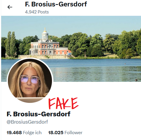 Nochmal.

Frau #Brosius_Gersdorf hat hier KEIN KONTO, Ihr fallt auf einen Hochstapler rein!!

#BrosiusGersdorf