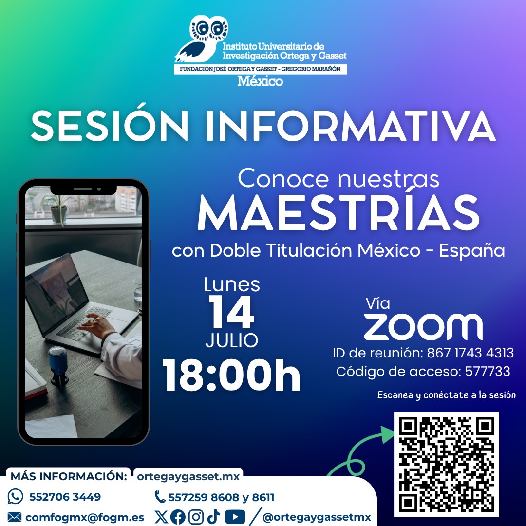 ¿Estás listo para dar el siguiente paso en tu carrera?

Este lunes 14 de julio a las 18:00 h, acompáñanos en nuestra sesión informativa de maestrías y descubre cómo transformar tu perfil profesional con un programa académico que impulsa tu crecimiento.

📍 Conéctate por Zoom:
🔗