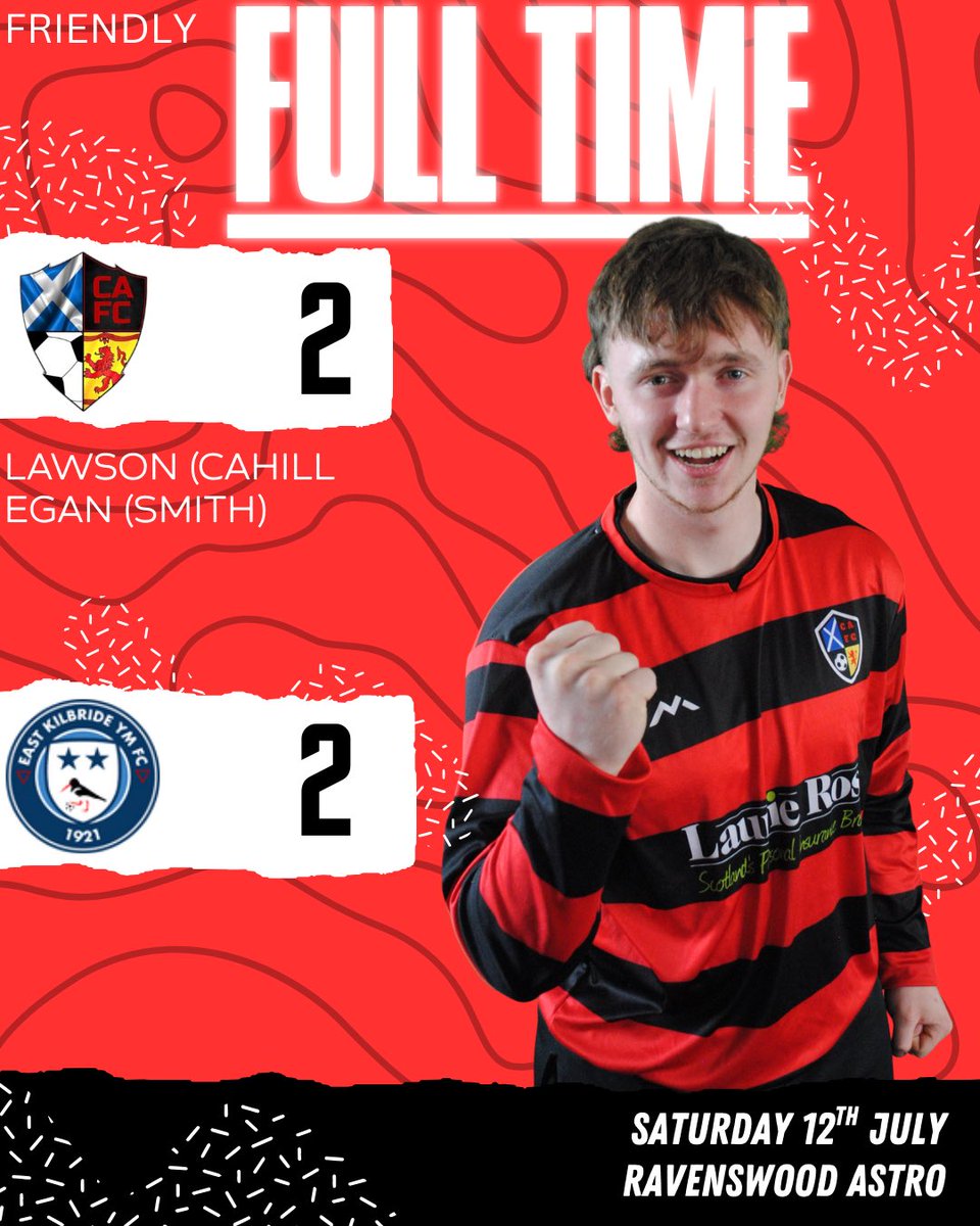 ⚫️RESULT🔴

Some shift in the heat.

Thanks to EKYM for the game. 

🤝Hiscox Insurance
🤝D Massey Joinery
🤝The Cumbernauld Law Practice
🤝Condorrat social club
🤝Ken Wok
🤝Kirkie Drycleaners Ltd