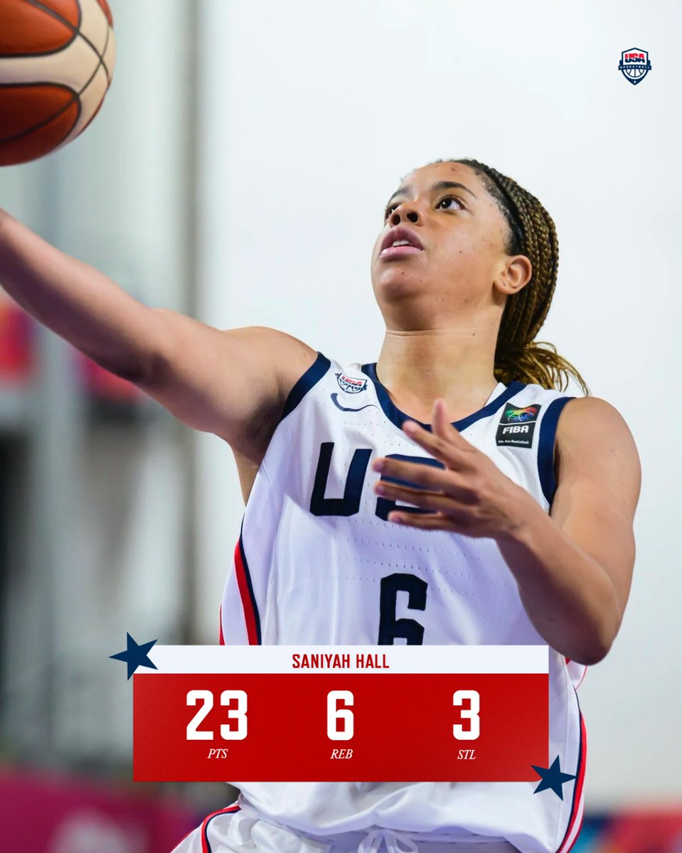 USABJNT (@usabjnt) on Twitter photo 😤 Saniyah Hall put in WORK in the opening win against 🇰🇷 Korea! <a href="/saniyahhall_/">Saniyah Hall</a>
23 pts, 6 reb, 3 stl
#USABWU19 x #FIBAU19 😤 Saniyah Hall put in WORK in the opening win against 🇰🇷 Korea! <a href="/saniyahhall_/">Saniyah Hall</a>
23 pts, 6 reb, 3 stl
#USABWU19 x #FIBAU19