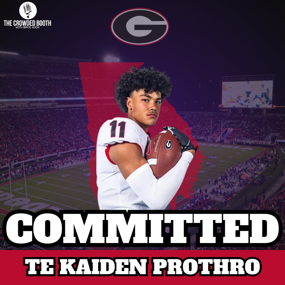thecrowdedbooth's tweet image. 5⭐️ TE Kaiden Prothro commits to #Georgia over Texas, Florida, Auburn, and Alabama
The Bowdon (Ga.) standout has tallied 2,250 receiving yards and 39 TD's over his high school career
#GoDawgs