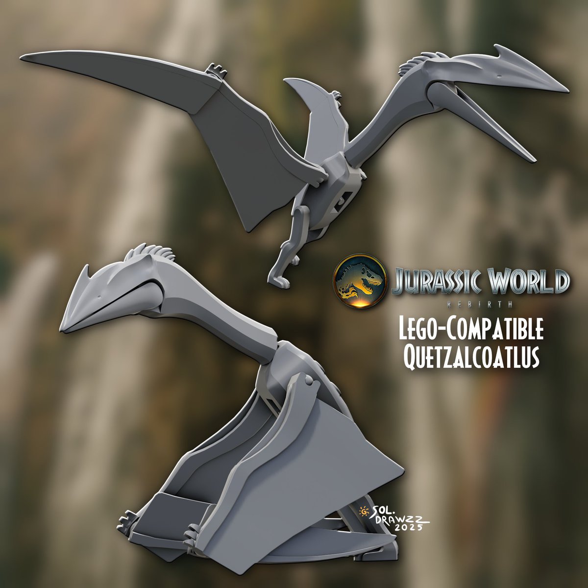 Lucca2951's tweet image. Lego-compatible JW Rebirth Quetzalcoatlus! 👀

A complete overhaul from the official version, with more joints, more accurate size/proportions and even able to stand in a walking pose!
Will get to paint this soon hopefully
#LEGO #JurassicWorldRebirth #JurassicWorld