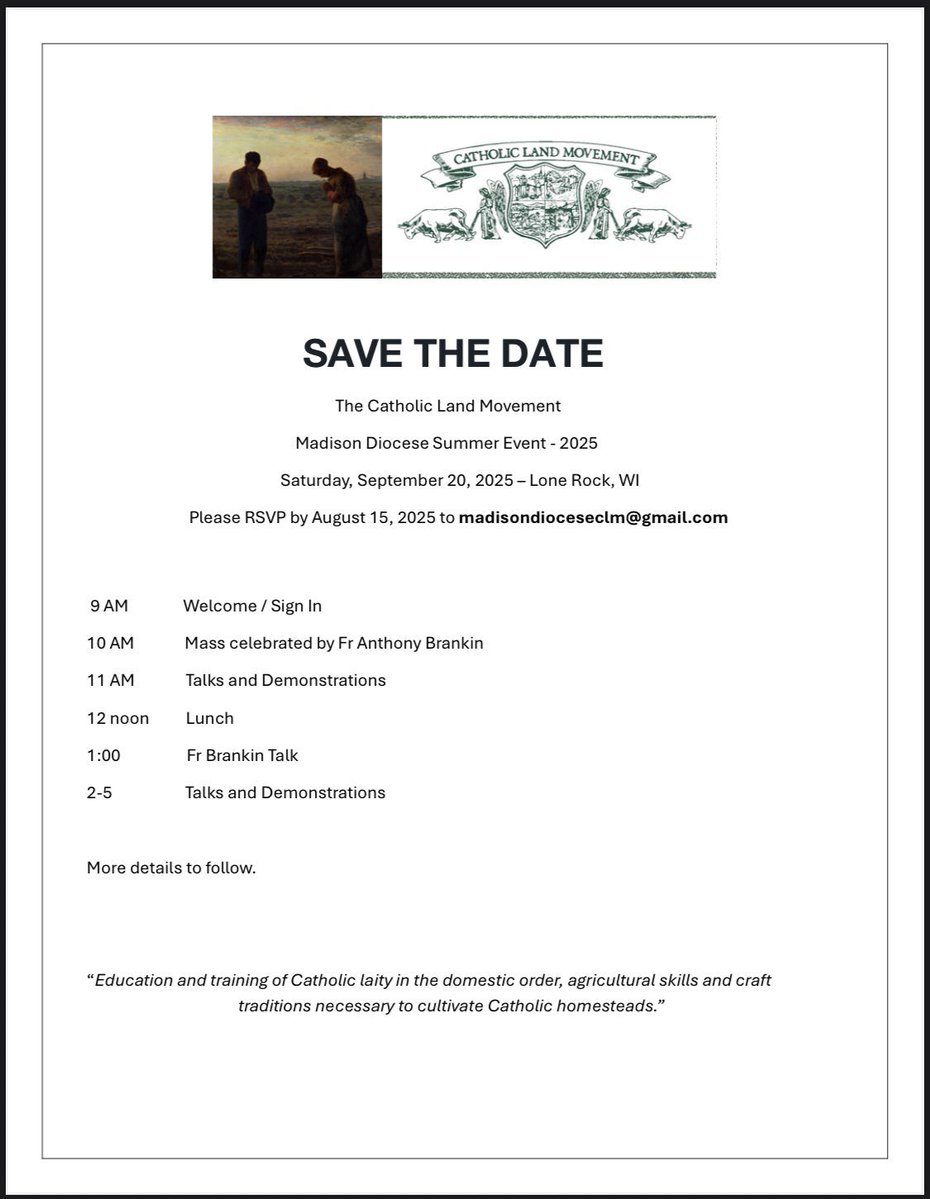 CatholicLand's tweet image. CLM in Wisconsin is having another event. If you are nearby please reach out and connect.