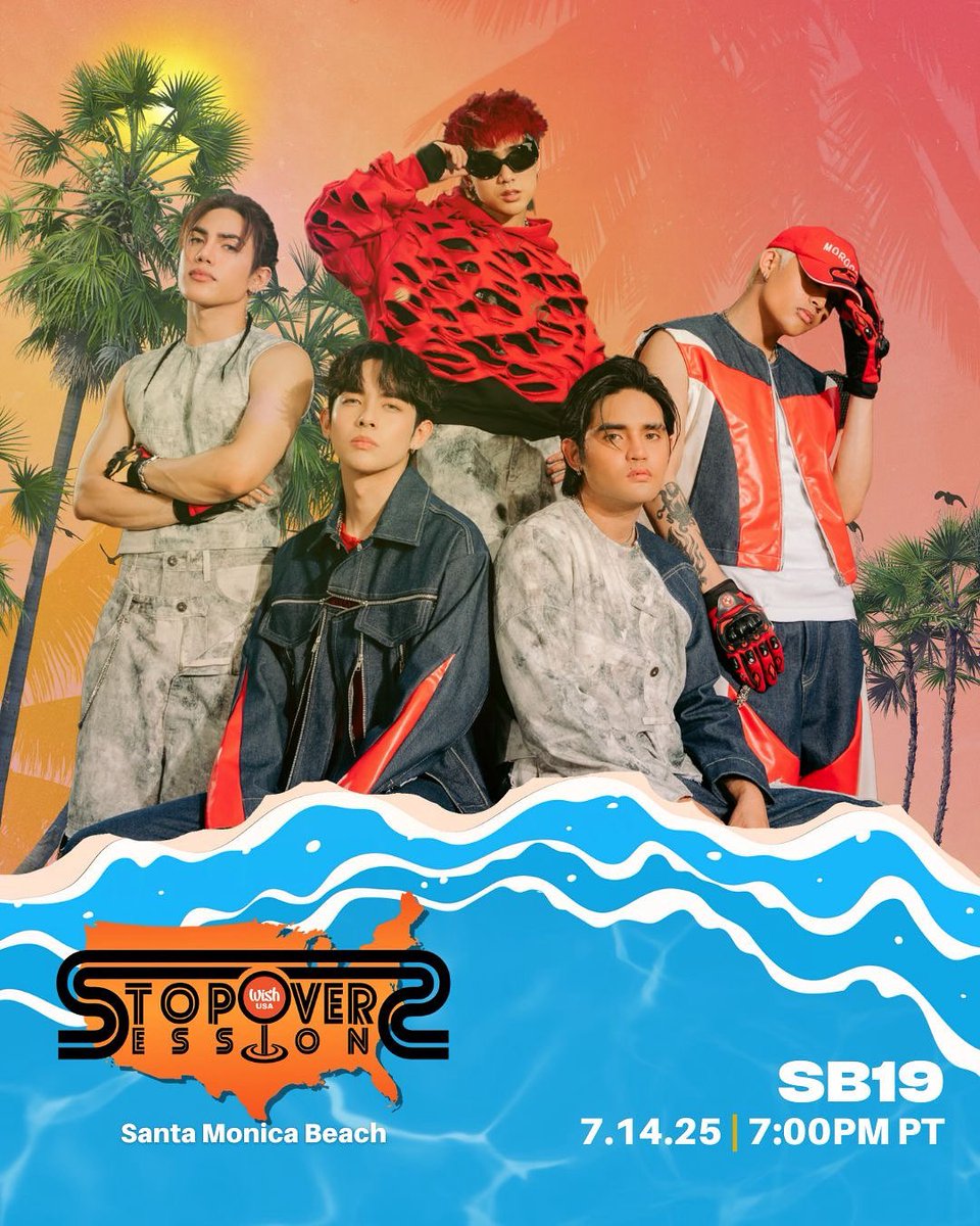 Pack your beach gear and get ready for a splash! The Wish USA Bus is stopping by Santa Monica Beach for SB19’s newest Wishclusive performance — and you won’t want to miss it! Catch the Stopover Sessions this Monday, July 14 at 7PM. Exact location dropping soon! 🏝️🌊🎤🚌