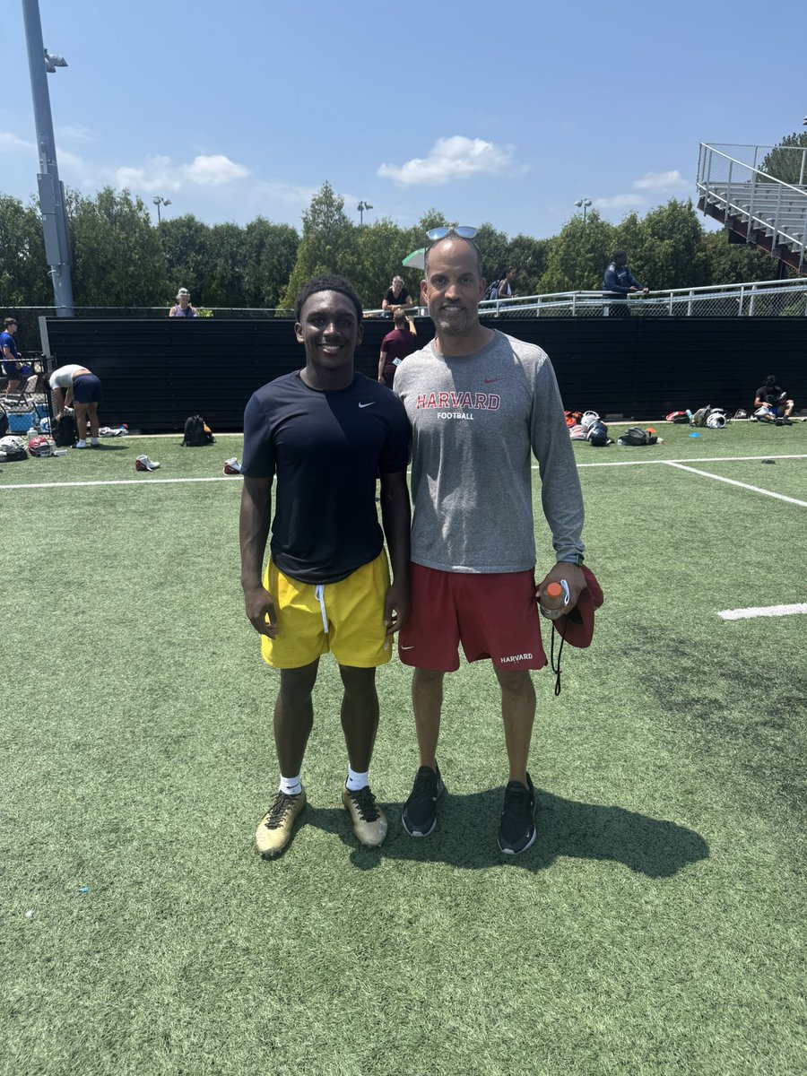JrDyshon's tweet image. Had a great camp experience today @HarvardFootball
(5 interceptions) thanks @Coach_Aurich for the one on one conversation & @coach_craw @CoachJimJackson for coaching me up today. I look forward to being back in the fall. #GoCrimson #OneCrimson
