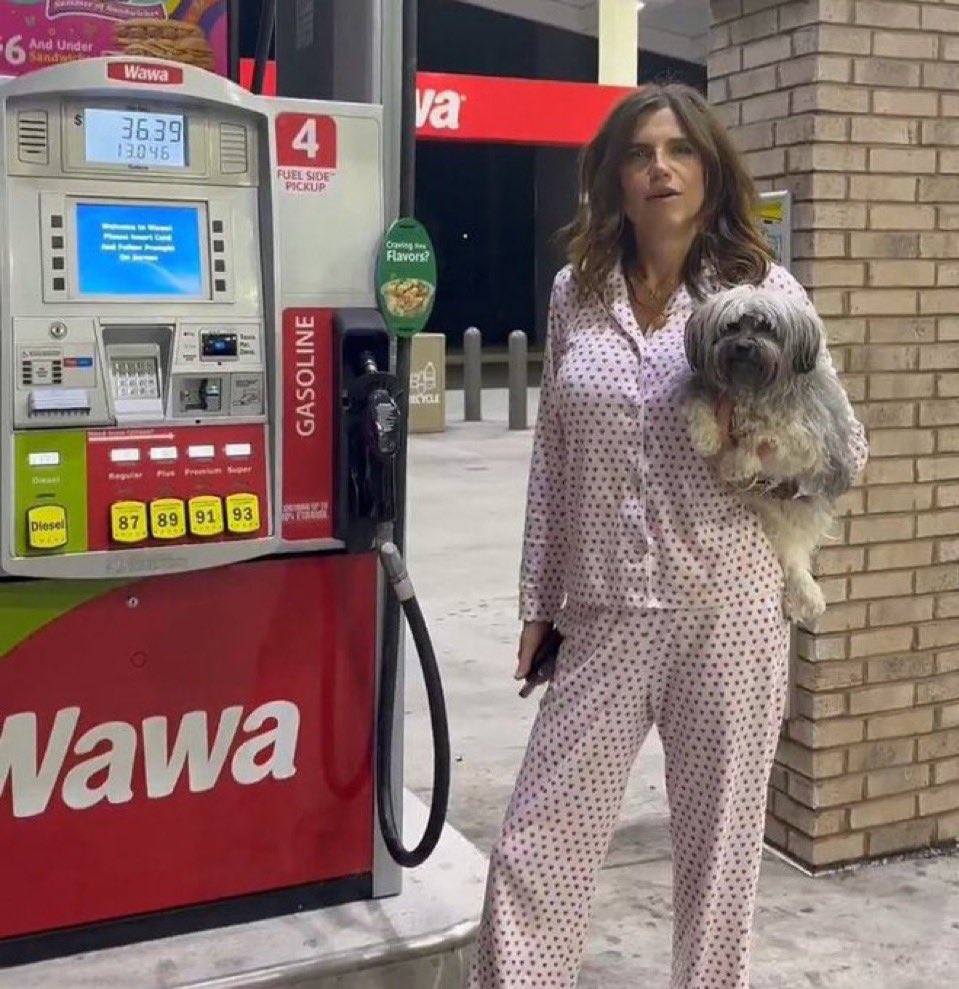 This drunk lady accosted me at Wawa tonight. Tried to trade me her dog for a pack of Virginia Slims. Know your limit, kids --