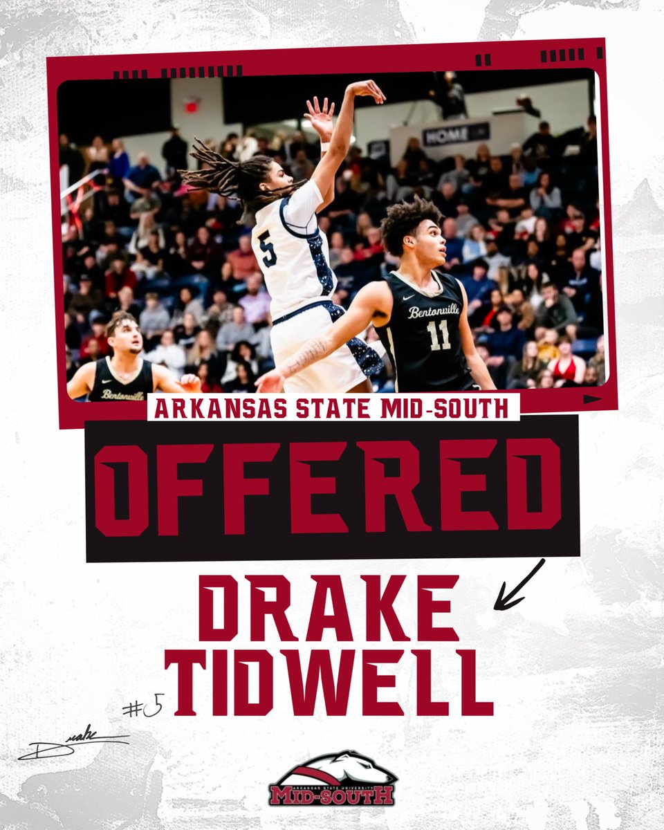 Drake Tidwell (@dt0_21) on Twitter photo After a great conversation with Coach Hastings, I am blessed to receive my first offer from ASU Mid-South!
<a href="/BWHS_Hoops/">West High Hoops</a> <a href="/ASU_MidSouthMBB/">ASU Mid-South Men's Basketball</a> <a href="/CodyHastings2/">Cody Hastings</a> After a great conversation with Coach Hastings, I am blessed to receive my first offer from ASU Mid-South!
<a href="/BWHS_Hoops/">West High Hoops</a> <a href="/ASU_MidSouthMBB/">ASU Mid-South Men's Basketball</a> <a href="/CodyHastings2/">Cody Hastings</a>
