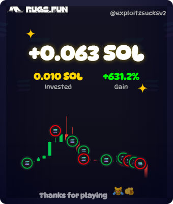 Cryptonoverse's tweet image. Play rugs.fun to make some huge gains on your Solana. All you have to do is buy and sell for big multiples before the chart rugs. Please use my referral code for the best rewards possible. rugs.fun/?start=REF_766… or my username cryptonoverse Best wishes to you all.