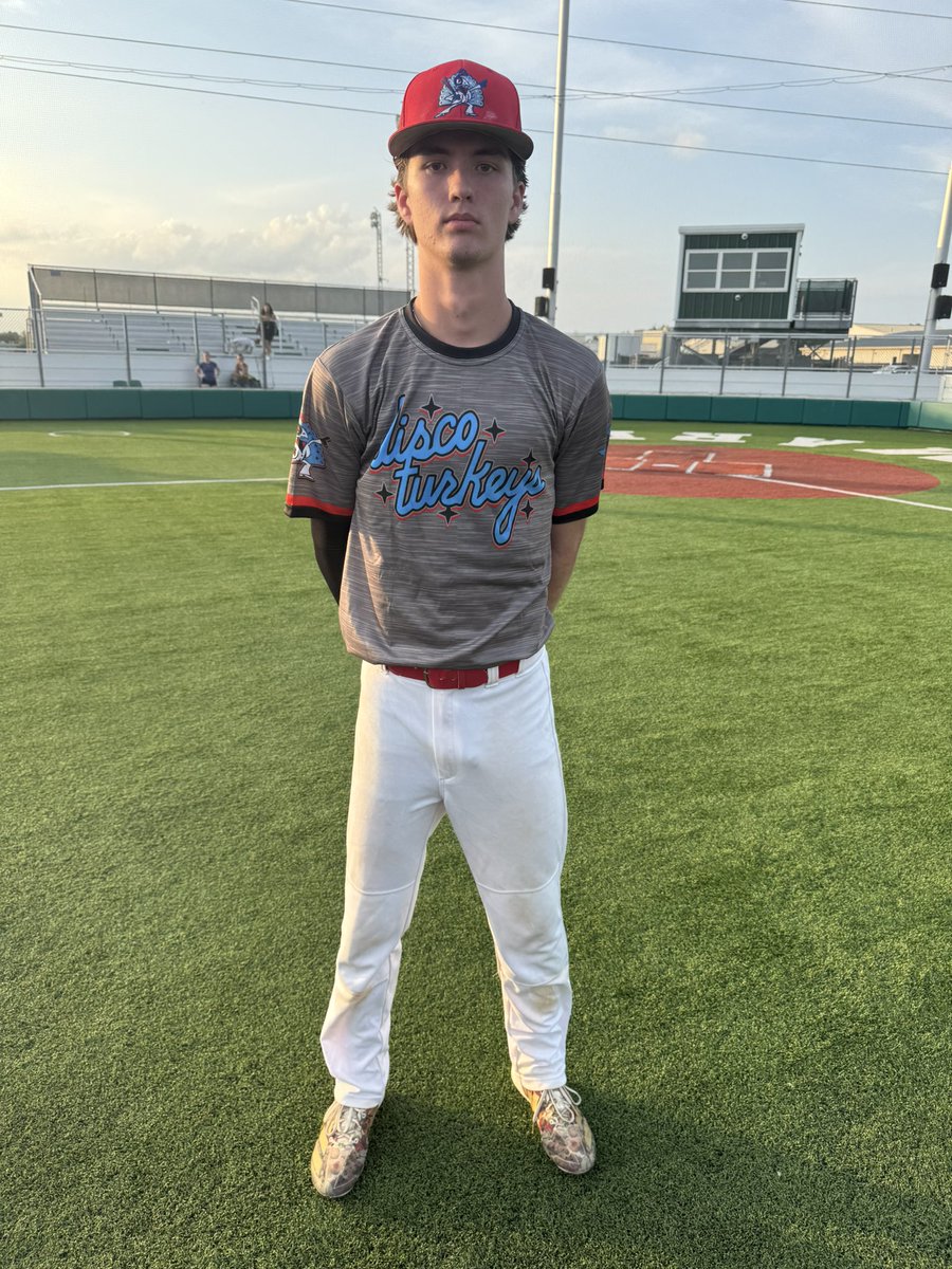 Game 5 at Marion HS 
Disco Turkeys - 6 
Bambino Baseball- 1 

Our PoG is Trace Woods  (Lakeview HS 2026) 

Woods - 7 IP 3 H 1 R 6 Ks / 1-2 1 RBI