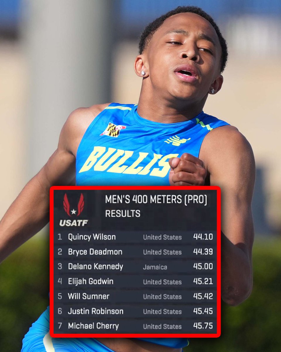 🚨QUINCY WILSON 44.10 400M PB

🌎WORLD U18 RECORD