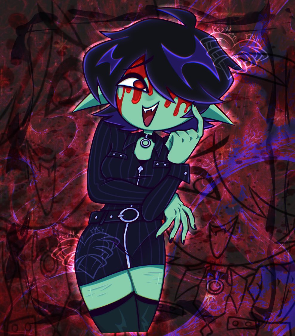 _RottenFish_'s tweet photo. Fifth attack !! Erey belongs to @nebowskii :3 I had a lot of fun drawing them !!

#artfight2025 #Artfightteamcrystals https://t.co/RgItjdDicM