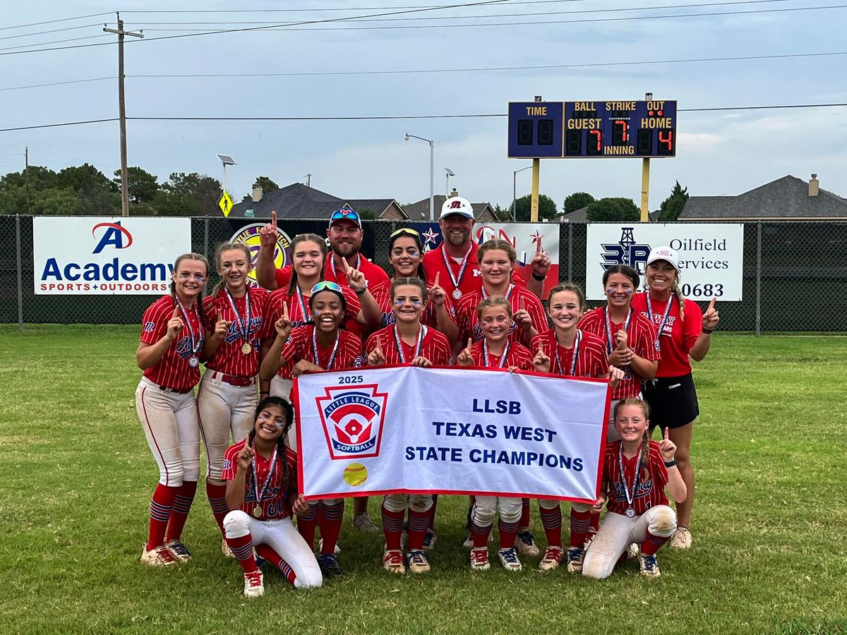 🎉 TEXAS WEST CHAMPIONS!!! 7-4 in 7 innings. We had a 5 hours weather delay bottom of 4th inning. Pitching and hitting in the rain to finish the game. What a wild, fun day! So proud of this team and their determination. 🎉 Go midway softball 💪❤️💪❤️💪❤️ All Stars #1