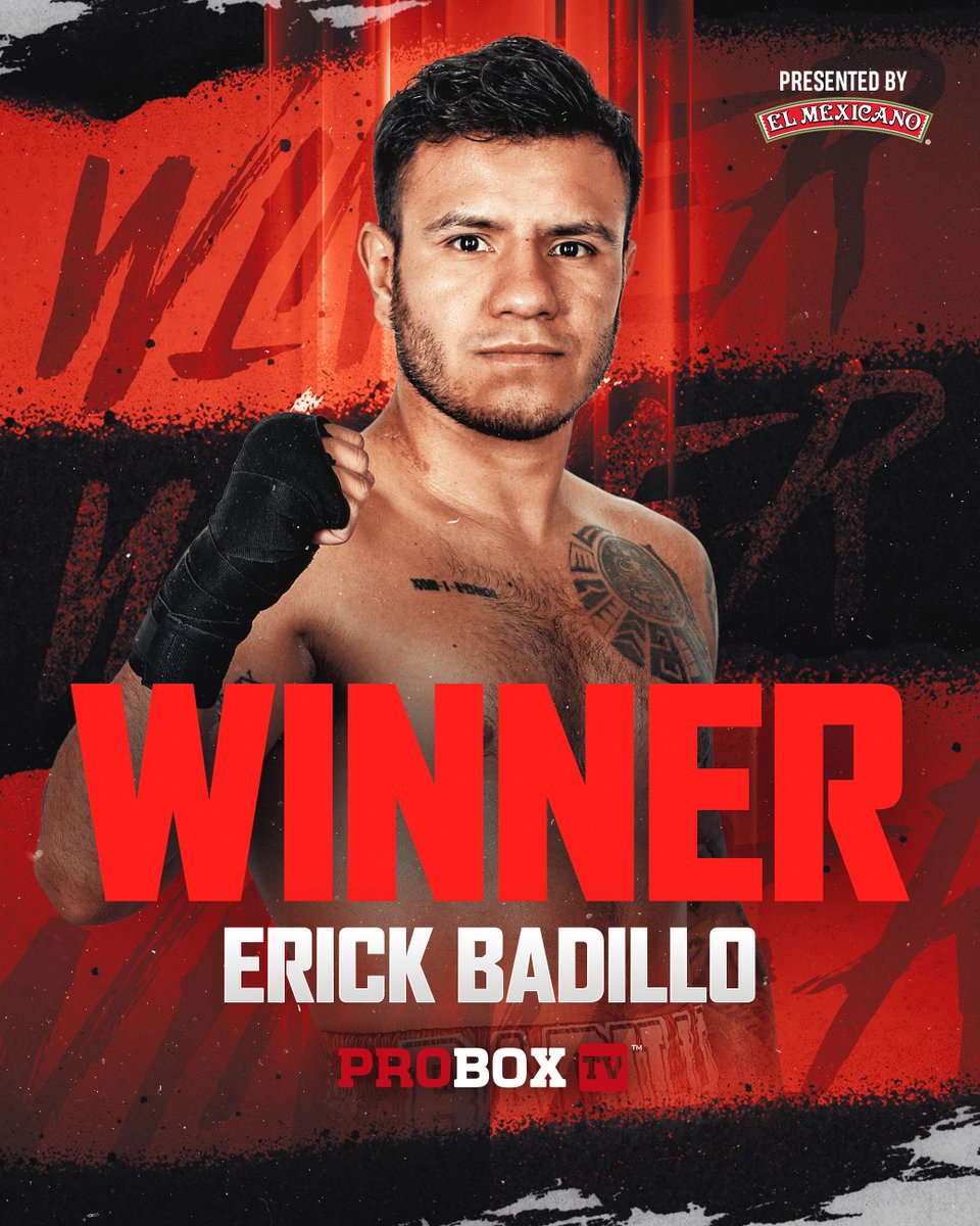 ProBox_TV's tweet image. Erick Badillo gets it done in style π
Drops his opponent in Round 4 and cruises to a decision win in a WBC title eliminator.
Statement made. π₯
πΊ Weβre live now on the ProBox TV YouTube channel β donβt miss the action!