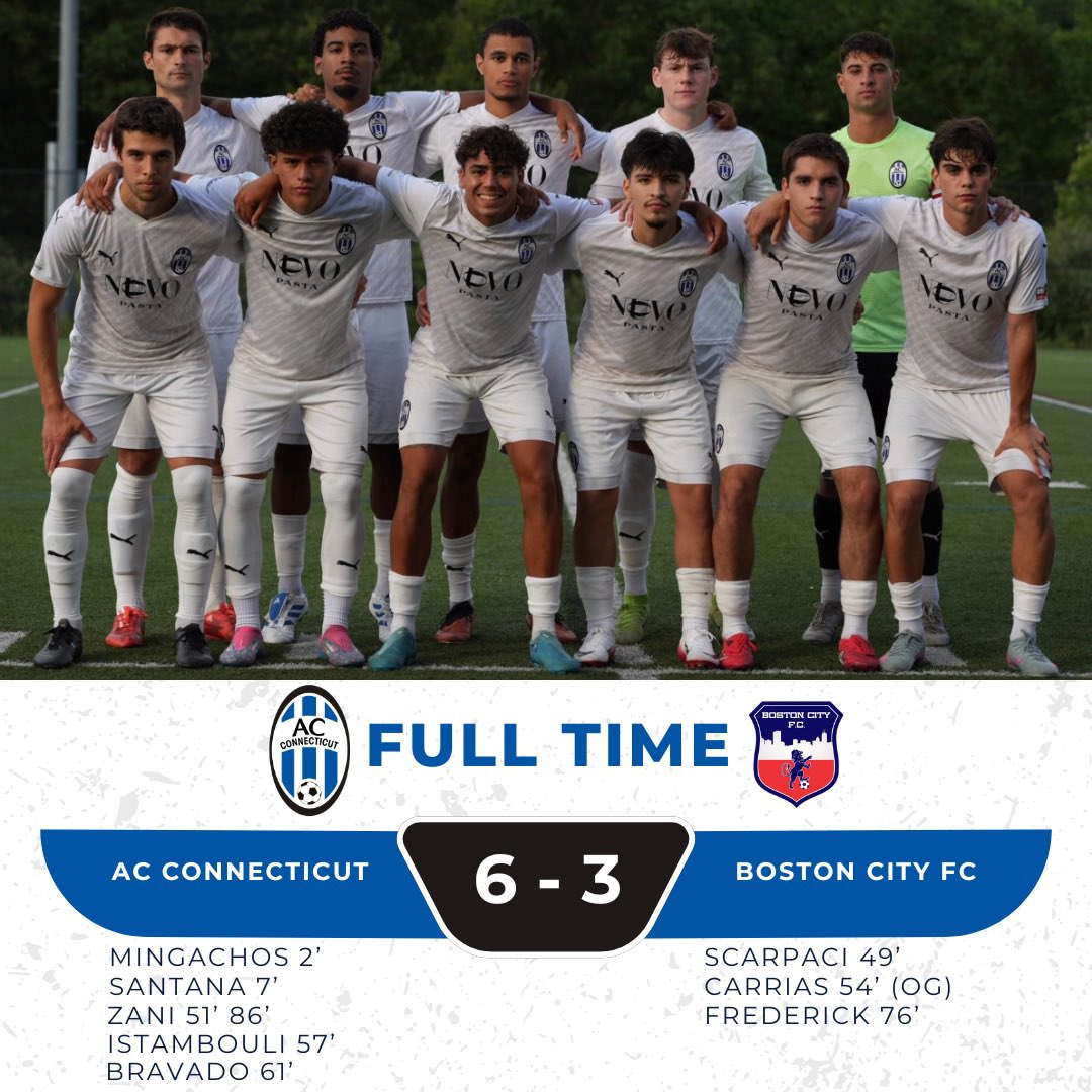 ACConnecticut's tweet image. A goal fest in our final @USLLeagueTwo match of the 2025 season. 

Thanks to all those who came out to support us, we’ll be back 🫡

#ACC | #USLLeagueTwo