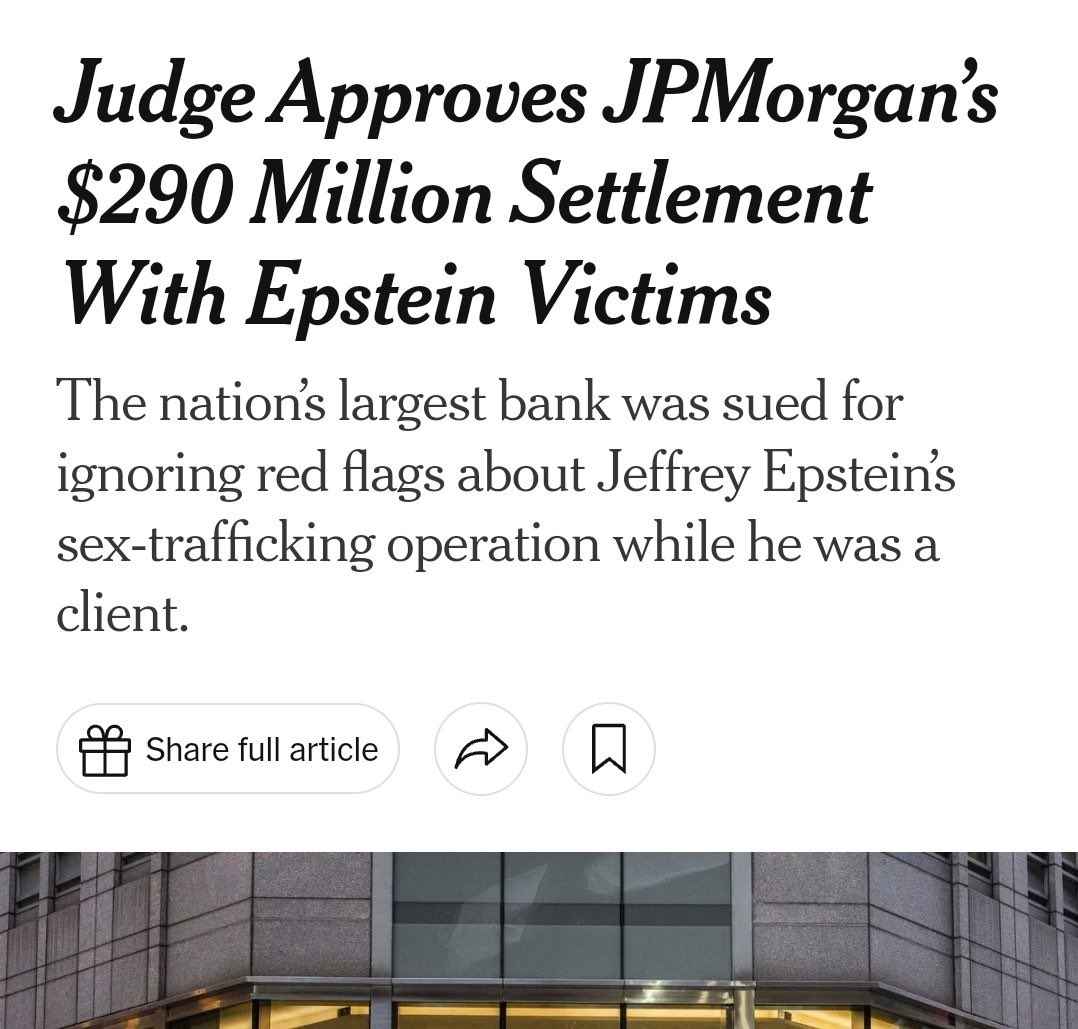 _TeddyBrosevelt's tweet image. Why did JP Morgan pay a $290 million settlement to Epstein’s victims if the whole thing was “made up” by Obama and Hillary Clinton?